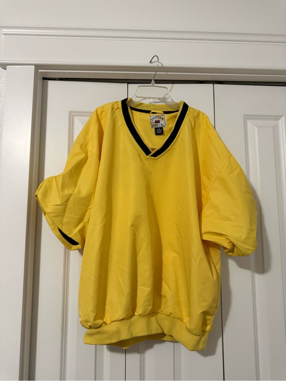 Cutter & Buck Yellow V-Neck Pullover Shirt/Windbreaker | L